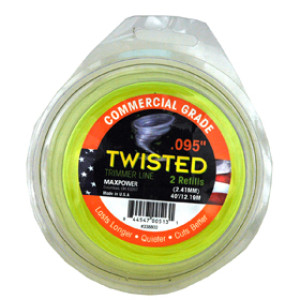 MAXPOWER 338802 .095" PREMIUM TWISTED TRIMMER LINE YELLOW COMMERCIAL GRADE 40'