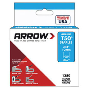 ARROW FASTENER 50624 T50 3/8" H/D STAPLES - 1250PK HT50 - HT50i.R.E.D. - HT55