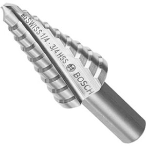 BOSCH TOOLS SDC3 1/4" TO 3/4" HIGH-SPEED STEEL TURBO STEP DRILL BIT