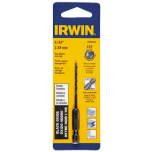 IRWIN 4935634 3/32" BLACK OXIDE HEX SHANK DRILL BIT SPLIT POINT TIP