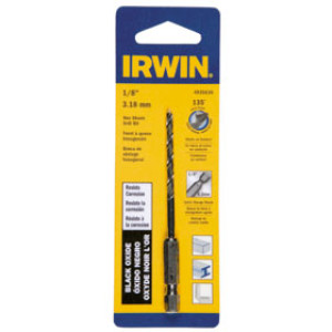 IRWIN 4935636 1/8" BLACK OXIDE HEX SHANK DRILL BIT SPLIT POINT TIP