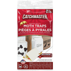 CATCHMASTER 812SD PANTRY PEST & MOTH GLUE TRAPS J-HOOK SHELF DISP 12/2-PACKS