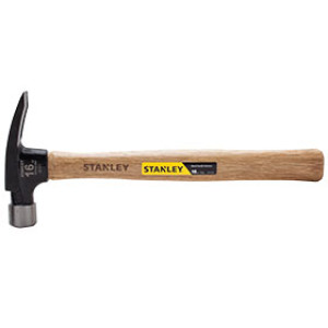 STANLEY 51-616 16 OZ CURVED CLAW WOOD HANDLE NAILING HAMMER - SMOOTH FACE
