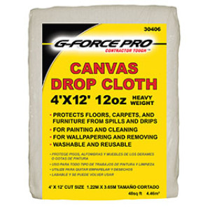 PAINT-FORCE 30406 4' X 12' 12 OZ CANVAS DROP CLOTH
