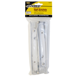 G-FORCE 41271 8" X 8" WHITE FOLDING SHELF BRACKET (2PC) WITH SCREWS