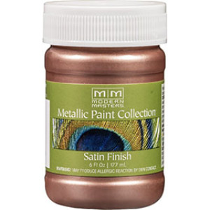 MODERN MASTERS ME790-06 6 OZ ROSE GOLD SATIN METALLIC PAINT SEMI-OPAQUE