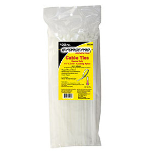 G-FORCE 25226 100 PK 11" NYLON CLEAR CABLE TIES