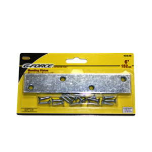 G-FORCE 40520 6" MENDING PLATE ZINC PLATED CARDED WITH SCREWS (4/CARD)