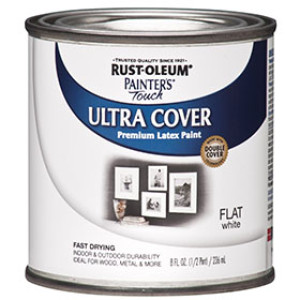 RUST-OLEUM PAINTER'S TOUCH 1990730 ULTRA COVER FLAT WHITE LATEX PAINT