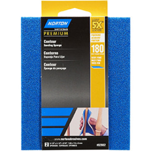 NORTON PROSAND 82082 4-1/2" X 5-1/2" X 3/16" 180 GR CONTOUR SANDING SPONGE 2PK