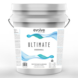 EVOLVE PAINTS UL7357-7 5G ULTIMATE LATEX WHITE EGGSHELL PAINT