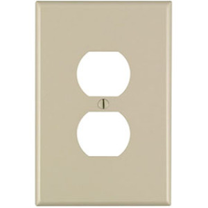 LEVITON 001-86103 OVERSIZED 1 GANG THEMOSET PLASTIC RECEPTACLE PLATE IVORY