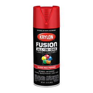 KRYLON K02720007 FUSION ALL-IN-ONE GLOSS RED PEPPER 12 OZ INDOOR - OUTDOOR