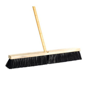 DQB 10642 18" BLACK POLY PRO ALL PURPOSE FLOOR SWEEP 3" TRIM 2 THREADED HOLES