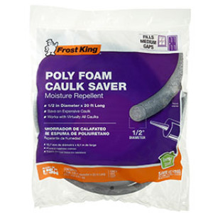 FROST KING C22H 24295 1/2" X 20" POLY FOAM CAULK SAVER BACKER ROD