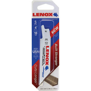 LENOX 20552 418R 4" X 3/4" 18TPI BI METAL RECIPROCATING SAW BLADE 5-PACK