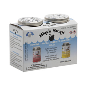 BLACK SWAN 08460 COMBO CLEAR ALL PURPOSE MED BODIED CEMENT & CLEAR CLEANER 4OZ