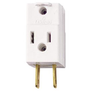LEVITON 002-00531-00W 15A  125V POLARIZED PLUG-IN TRIPLE ADAPTER WHITE