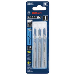 BOSCH T121BF3 12TPI BI-METAL T SHANK JIGSAW BLADE 3-PIECE CARDED
