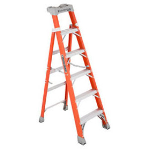 LOUISVILLE FXS1506 6' CROSS STEP LADDER TYPE IA 300LB RATED SHOX & RAPTOR BOOT