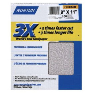 NORTON PROSAND 02640 9" X 11" P100 PREMIUM SANDING SHEETS MEDIUM JOB PACK 20PK
