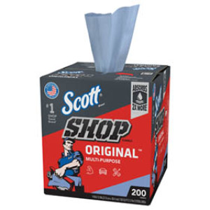 SCOTT 75190 MLTI-PURPOSE ORIGINAL BLUE SHOP TOWELS DISPENSER BOX (200 TOWELS)