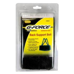 G-FORCE 10021 SMALL ELASTIC BACK SUPPORT BELT FITS WAIST SIZES 28" TO 32"