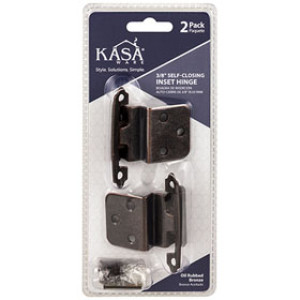 KASAWARE KFHI-A-ORB2 SELF CLOSING INSET HINGE 3/8" OIL RUBBED BRONZE 2-PACK