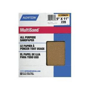 NORTON 68109 9" X 11" MULTISAND 80D GRIT ALL PURPOSE SANDPAPER JOB PACK 25PK