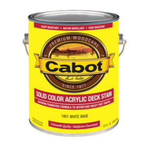 CABOT 1801.007 WHITE BASE SOLID COLOR ACRYLIC STAIN + SEALER DECKING