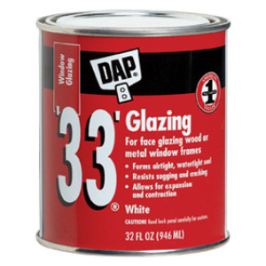 DAP 12122 '33' READY TO USE WINDOW GLAZING COMPOUND WHITE