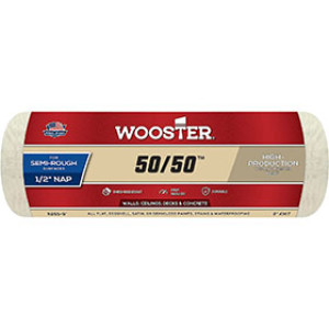 WOOSTER 50/50 R295-9 9" X 1/2" CREAM LAMBSWOOL/POLY KNIT PAINT ROLLER COVER