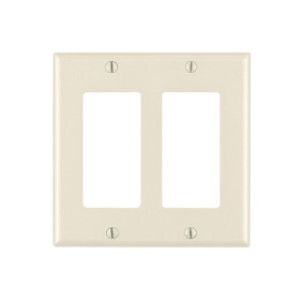 LEVITON 011-80409-00T DECORA TWO GANG WALLPLATE LIGHT ALMOND