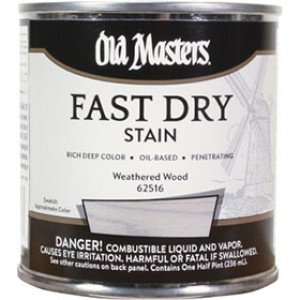 OLD MASTERS 62516 WEATHERED WOOD FAST DRY WOOD STAIN 1/2 PINT