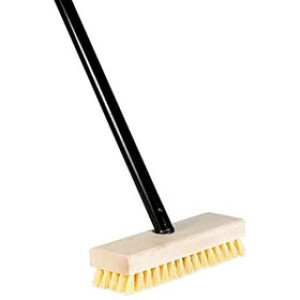 DQB 11932 7-3/4" TAMPICO COLORED POLY LINOLEUM SCRUB BRUSH WITH 48" HANDLE