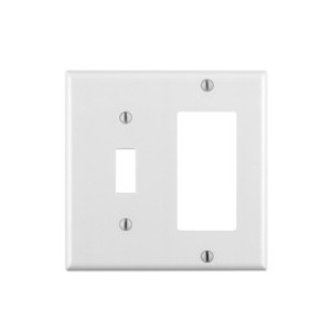 LEVITON 005-80405-00W DECORA TWO GANG SWITCH/DECORA WHITE
