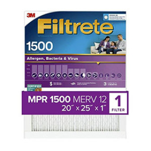 3M 2003-4-HR FILTRETE 20" X 25" X 1" ALLERGEN, BACTERIA & VIRUS AIR FILTER