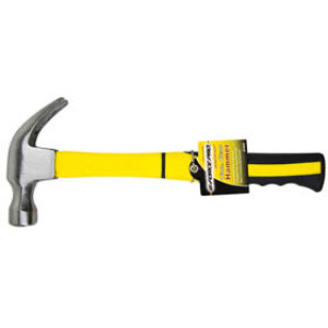 G-FORCE 21024 16 OZ CLAW HAMMER JACKETED FIBERGLASS HANDLE WITH ERGO GRIP