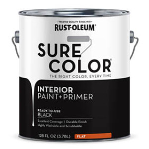RUST-OLEUM SURE COLOR 380216 BLACK FLAT WALL PAINT