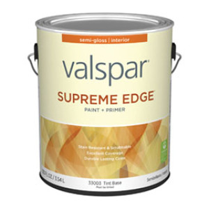 VALSPAR 33003.007 SUPREME EDGE SEMI-GLOSS TINT INTERIOR PAINT & PRIMER