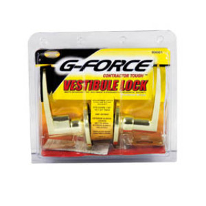 G-FORCE 80061 VESTIBULE STRAIGHT LEVER LOCKSET POLISHED BRASS KW-1 KEYWAY
