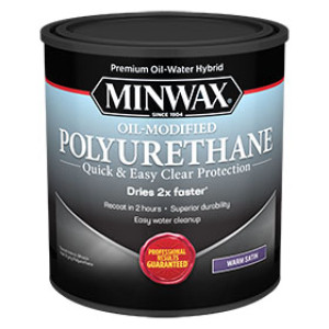 MINWAX 630250444 WATER BASED CLEAR SATIN OIL MODIFIED POLYURETHANE