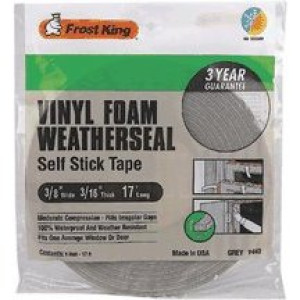 FROST KING V449A 12674 3/4" X 3/16" X 17' CLOSED CELL PVC FOAM WEATHERSEAL TPE