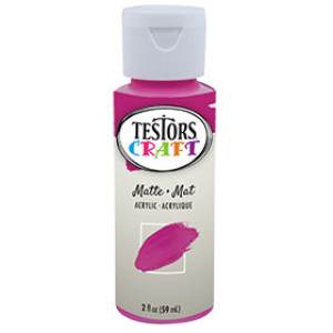 RUST-OLEUM TESTORS CRAFT 292422A 2 OZ ACRYLIC MATTE PAINT FUCHSIA WATER-BASED