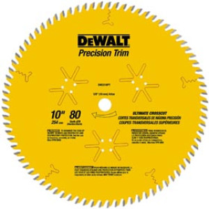 DEWALT DW3218PT 10" 80T FINE CROSS CUTTING SAW BLADE