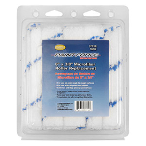 PAINT-FORCE 37730 6" X 3/8" NAP MICROFIBER MINI ROLLER REFILLS 10 PACK