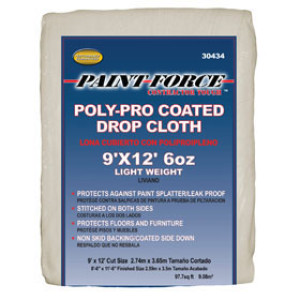 PAINT-FORCE 30434 9' X 12' 6 OZ POLY PRO COATED CANVAS