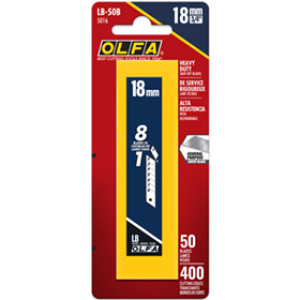 OLFA 5016 18MM HEAVY DUTY SILVER SNAP-OFF BLADES 50/PK LB-50B