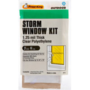 FROST KING P71A 18201 3' X 6' 1.25MIL PLASTIC EXT STND STORM WINDOW KIT (1)