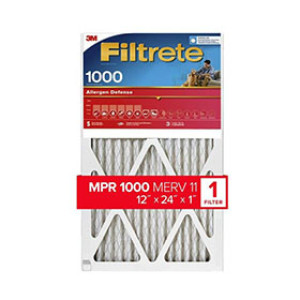 3M 9820-4 FILTRETE 12" X 24" X 1" ALLERGEN DEFENSE AIR FILTER 1000 MPR
